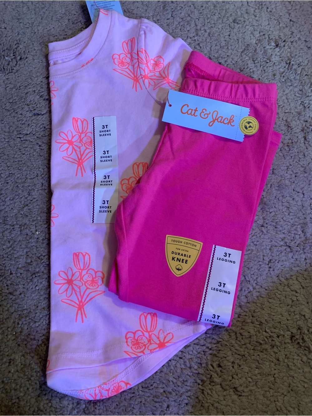 Cat & Jack Girls Bundle 3T T-shirt & Leggings